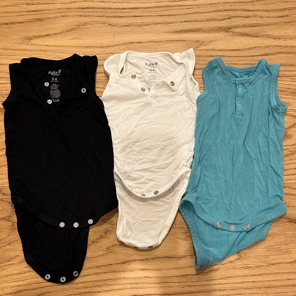 Kyte Baby Sleeveless Bodysuits Set 3-6mo